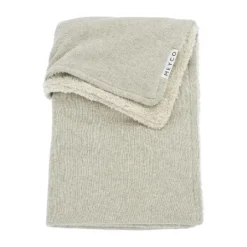 Meyco Knit Basic Fleece Ledikantdeken 100 x 150 cm Sand Melange Hot
