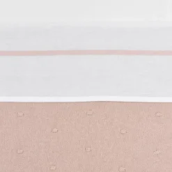 Meyco Ledikantlaken Wit Met Bies 100 x 150 cm Soft Pink