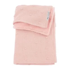 Meyco Mini Knots Fleece Wiegdeken 75 x 100 cm Soft Pink Hot
