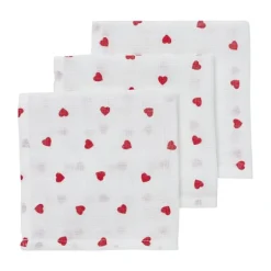 Meyco Sweet Heart Hydrofiele Monddoekjes - 3-Pack - Red Discount