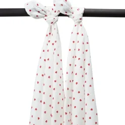 Meyco Sweet Heart Swaddle - 120 x 120 cm - 2-Pack - Red Outlet