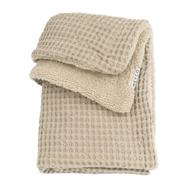 Meyco Wafel Teddy Ledikantdeken - 100 x 150 cm - Olive Green Clearance