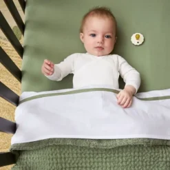 Meyco Wafel Teddy Ledikantdeken - 100 x 150 cm - Olive Green Clearance