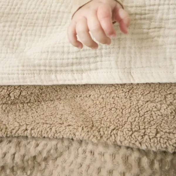 Meyco Wafel Teddy Ledikantdeken - 100 x 150 cm - Olive Green Clearance