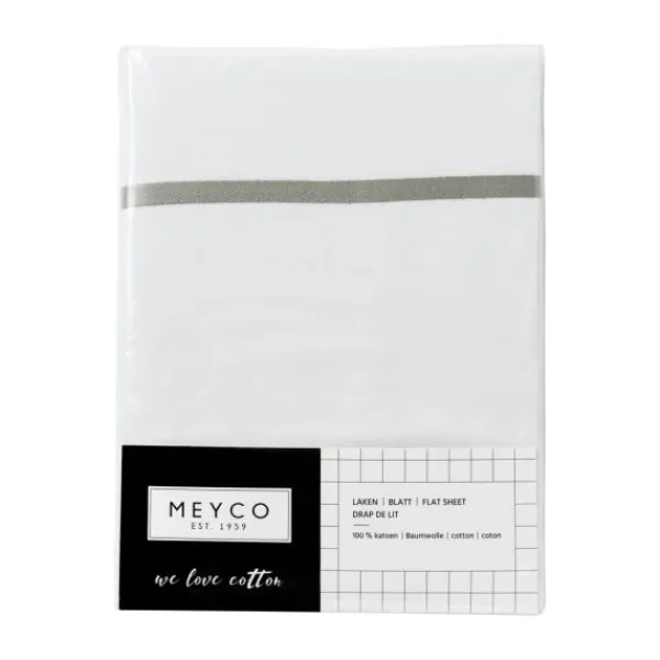 Meyco Wieglaken Wit Met Bies Grijs 75 x 100 cm Online