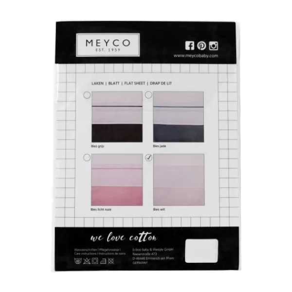Meyco Wieglaken Wit Met Bies Grijs 75 x 100 cm Online