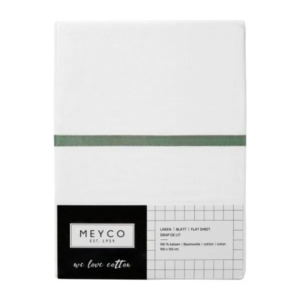 Meyco Wieglaken Wit Met Bies Grijs 75 x 100 cm Online