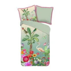 Damai Muller Textiel Dekbedovertrek Botanica Groen 140 x 200 / 220 Cm Outlet