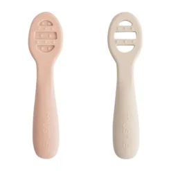 Mushie Baby Lepels 2-Pack - Cambridge Blue/Shifting Sand New