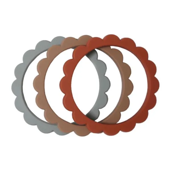 Mushie Bloemen Bijtring / Armband Clementine 3 Stuks