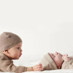 Noppies Nevel Rib Mutsje Cafe Au Lait Melange Prematuur Sale