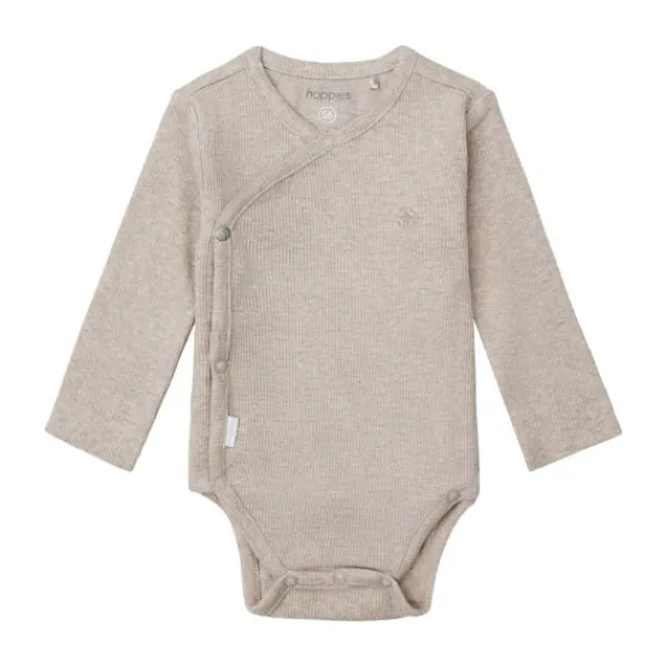 Noppies Nino Romper - Rib - Taupe Melange - Mt. 44 Best