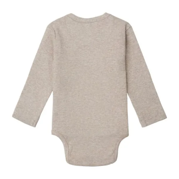 Noppies Nino Romper - Rib - Taupe Melange - Mt. 44 Best
