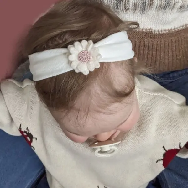 Ootje Kadootje Babyhaarband Vilten Bloem - Ivoor Hot