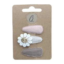 Ootje Kadootje Babyhaarclipjes - Nude / Bloem / Bruin - 3 st Clearance