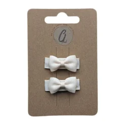 Ootje Kadootje Babyhaarclipjes - Grosgrain Mini - Ivory - 2 st. Online