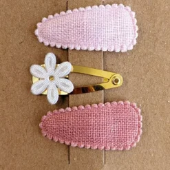 Ootje Kadootje Linnen Haarclip - Roze / Goud New