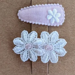 Ootje Kadootje Margrietjes Haarclip - Wit / Lichtroze New