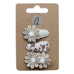 Ootje Kadootje Spring Haarclip - Margrieten / Zand / Print - 3 Stuks Hot