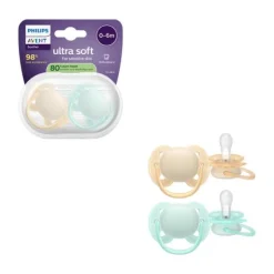 Philips Avent Ultra Soft Fopspeen - 0-6 Mnd - 2 Stuks - Plant-based Clearance