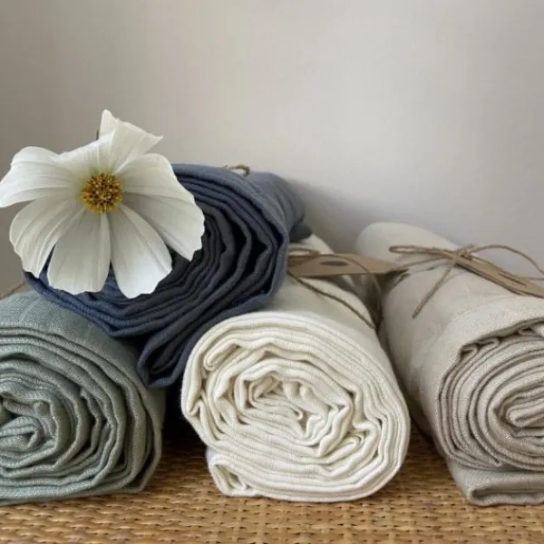 Pine Cone Björk Wikkeldoek - 120 x 120 cm - Blue Blossom