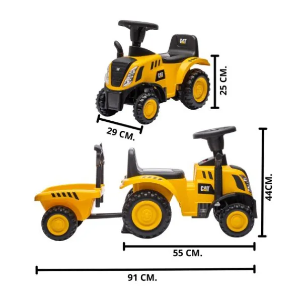 Puck CAT Tractor Loopauto met Aanhanger Best