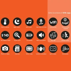 Qute Beeldbabyfoon Q-Connection Smart WIFI 2-IN-1 5HD - Zand Clearance