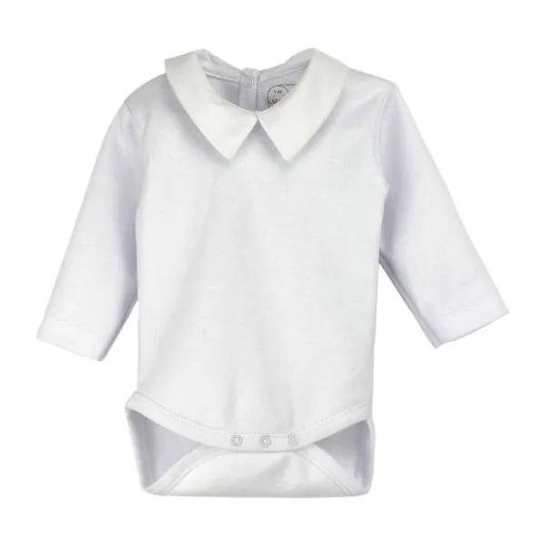 Rapife Romper Lange Mouw Met Kraag Recht White Mt. 68 Hot