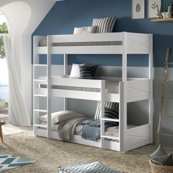 Vipack Scott Triple Stapelbed - Wit - 90 x 200 cm Sale