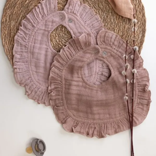 Sebra Muslin Drool Slab - 2 Stuks - Rose / Brown Hot