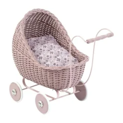 Smallstuff Rieten Poppenwagen Powder Roze Discount