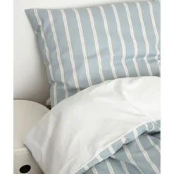 Studio Ditte Dekbedovertrek Lintjes - 140 x 220 cm - Steenblauw Discount