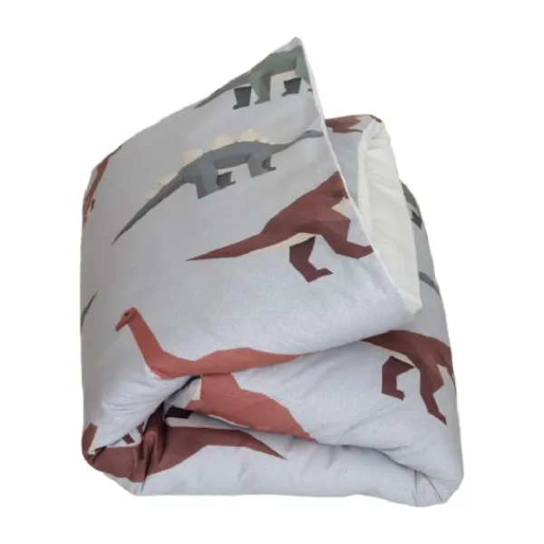 Studio Ditte Dekbedovertrek - Dinosaurus - 120 x 150 cm - Lichtgrijs Online