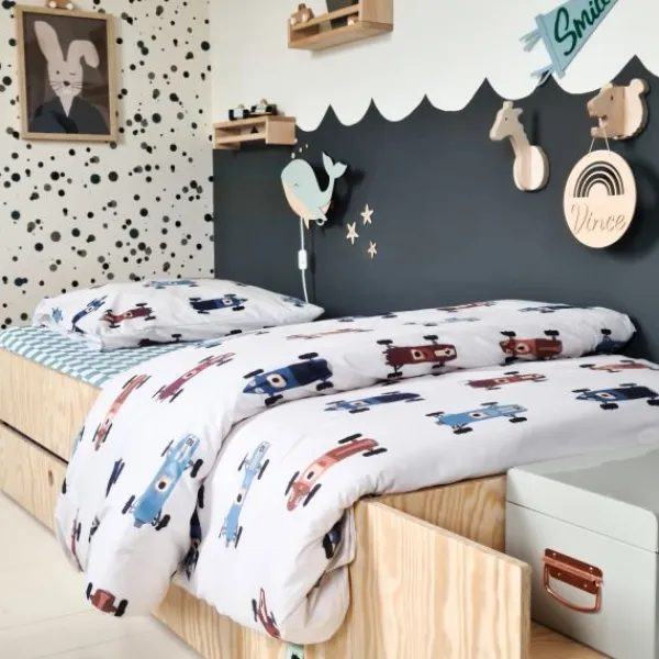 Studio Ditte Dekbedovertrek - Dinosaurus - 120 x 150 cm - Lichtgrijs Online