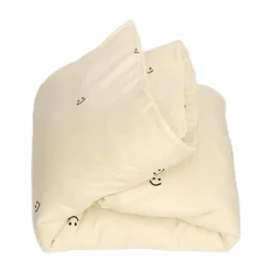 Studio Ditte Dekbedovertrek Smiley - 140 x 220 cm - Vanille Clearance