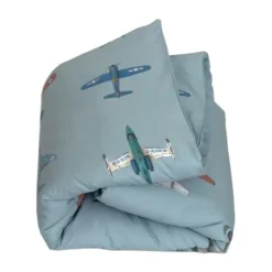 Studio Ditte Vliegtuigjes Dekbedovertrek - 140 x 220 cm - Lichtblauw Online