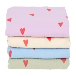 Studio Noos Swaddle - Light Blue Hearts - 70x70 cm New