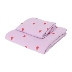 Studio Noos Swaddle - Light Blue Hearts - 70x70 cm New