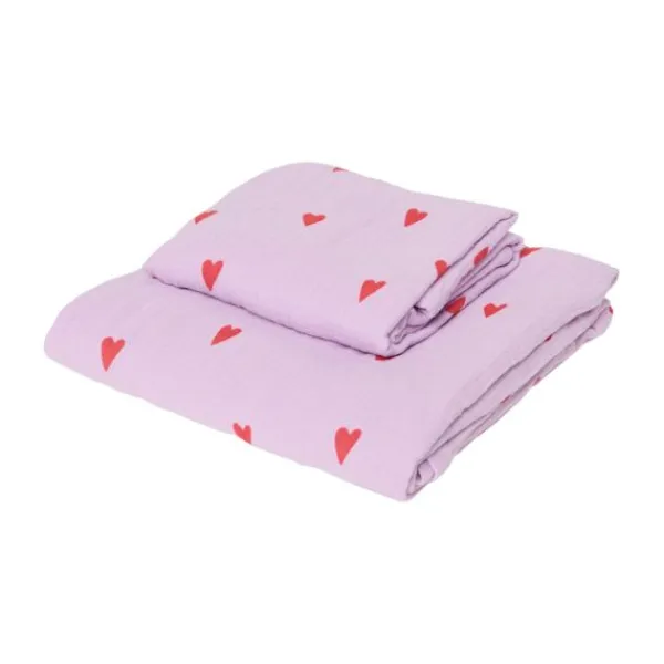 Studio Noos Swaddle - Light Blue Hearts - 70x70 cm New