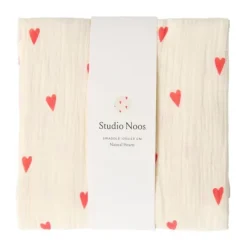 Studio Noos Swaddle - Natural Hearts - 120x120 cm Discount