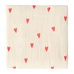 Studio Noos Swaddle - Natural Hearts - 120x120 cm Discount