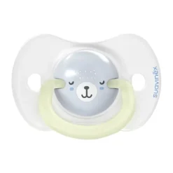 Suavinex Fopspeen - Wild & Free SX Pro - 0‑6Mnd - 2 Stuks - Silicone - Grijs Glow In The Dark Hot