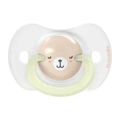 Suavinex Fopspeen - Wild & Free SX Pro - 0‑6Mnd - 2 Stuks - Silicone - Grijs Glow In The Dark Hot