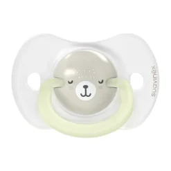 Suavinex Fopspeen - Wild & Free SX Pro - 0‑6Mnd - 2 Stuks - Silicone - Grijs Glow In The Dark Hot