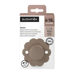 Suavinex Wonder SX Pro Fopspeen Symmetrisch - 6-18Mnd - Raw Umber Hot