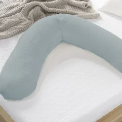 Theraline Gebreid Katoen Voedingskussen Nevel Blauw Outlet