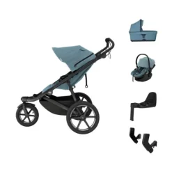 Thule Urban Glide 3 Kinderwagen 4-in-1 - Mid Blue | Thule Maple Autostoeltje - Mid Blue | Thule Alfi Isofix Base Best