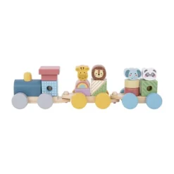 Tooky Toy Dieren Blokkentrein - Hout Hot