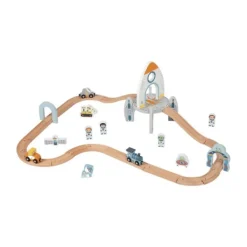 Tooky Toy Treinbaan Met Ruimtestation - Hout Outlet