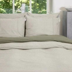 Town & Country Gingham Dekbedovertrek - 140 x 220 cm - Olive Outlet